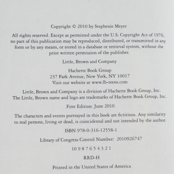 Short Second Life of Bree Tanner An Eclipse Novella Meyer 2010 Hardcover