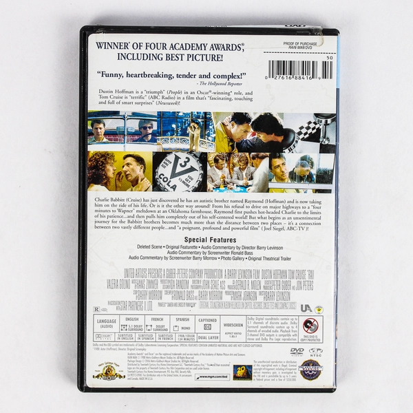 Rain Man Dustin Hoffman Tom Cruise United Artists 1988 DVD