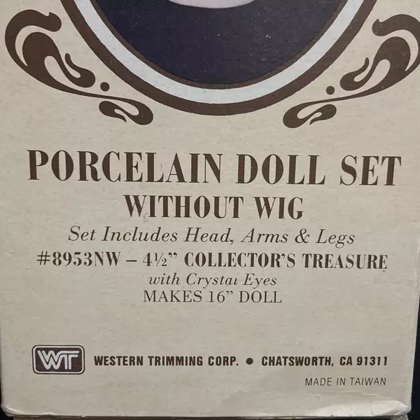 Vintage Western Trimming Westrim Crafts Porcelain Doll Set Without Wig