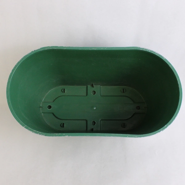 TVI Imports Green Snowflake Design Plastic Planter