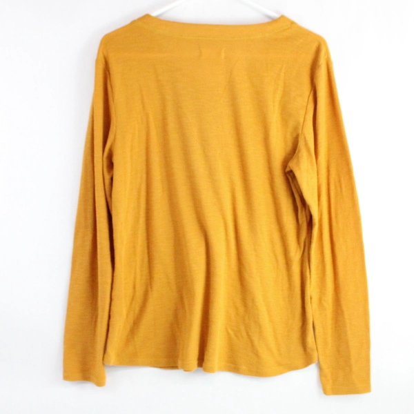 Maurices 24/7 Mustard Yellow Half-Button Long-Sleeved Shirt Women's Size XL