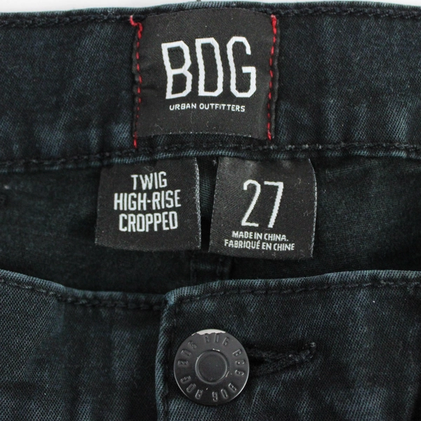 BDG Urban Distressed Black Twig High-Rise Cropped Jeans Women's 27