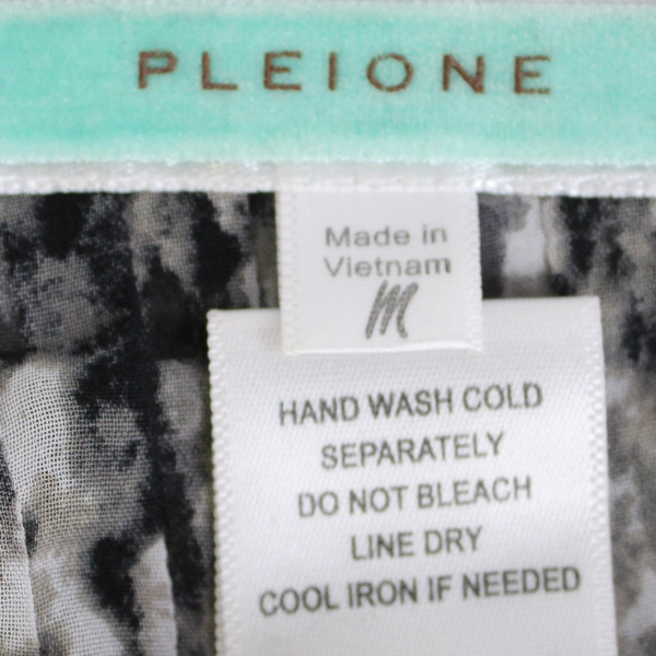 Pleione Sheer Gray Speckled Blouse Women's Size Medium