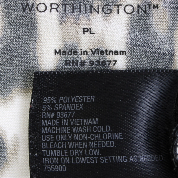 Worthington Leopard Patterned Short-Sleeved Blouse Women's Petite Large