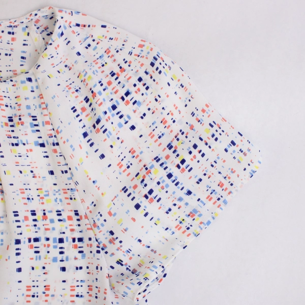 Worthington Multicolor Short-Sleeved Blouse Women's Petite Large