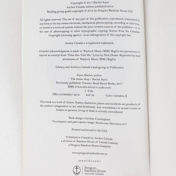 The Music Shop by Rachel Joyce 2018 Paperback - Good Condition, Must Read!