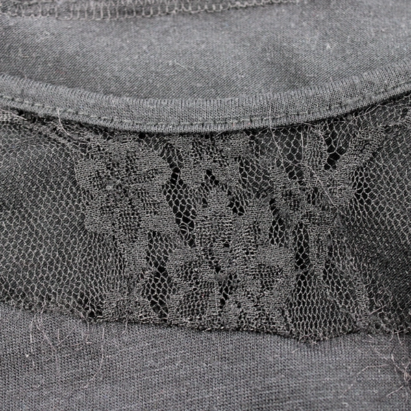 Notations Short Sleeve Shirt Women's Large Black Lace