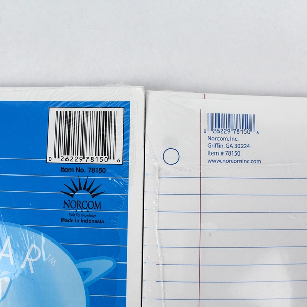 Lot of 3 Norcom 150 Sheets Wide Ruled Notebook Paper - School Supplies