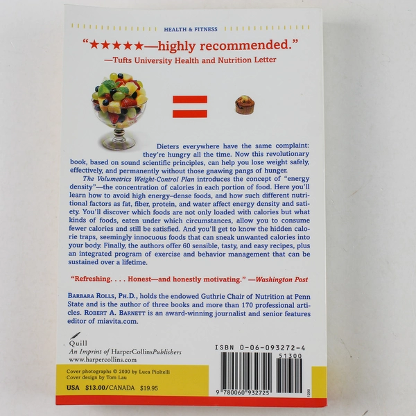 Volumetrics Weight-Control Plan by Barbara Rolls - Good Condition Paperback