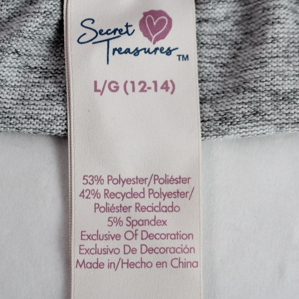 Secret Treasures Women's Gray "It's Coffee O'Clock" Pajama Shirt L 12-14 Flaw