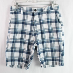 Dockers Men's Blue White Plaid Cotton Shorts Size 30x9 Good Condition
