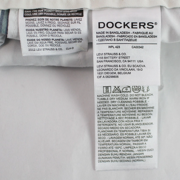 Dockers Men's Blue White Plaid Cotton Shorts Size 30x9 Good Condition