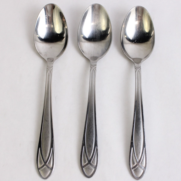 Lot of 9 Pfaltzgraff Flatware Spoons Forks Knives Mirage Frost Stainless Steel