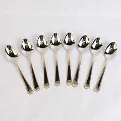 Lot of 8 Towle Place Oval Spoon Beacon Hill Glossy 18/8 Stainless Steel 7 in