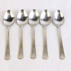 Lot of 5 Towle Place Oval Spoon Beacon Hill Brushed 18/8 Stainless Steel 7 in
