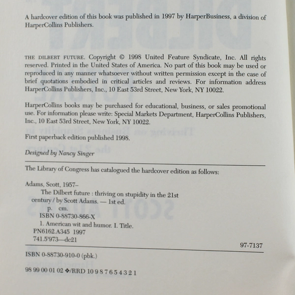 The Dilbert Future: Thriving on Business Stupidity 1998 Paperback Book