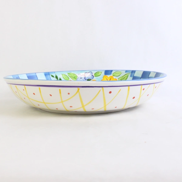 Caroline's Garden Hand-Painted Ceramic Fruit or Serving Bowl 13.5"