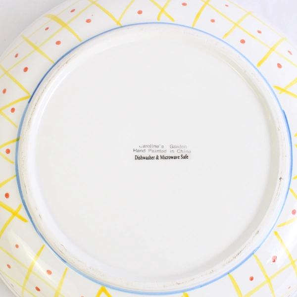 Caroline's Garden Hand-Painted Ceramic Fruit or Serving Bowl 13.5"