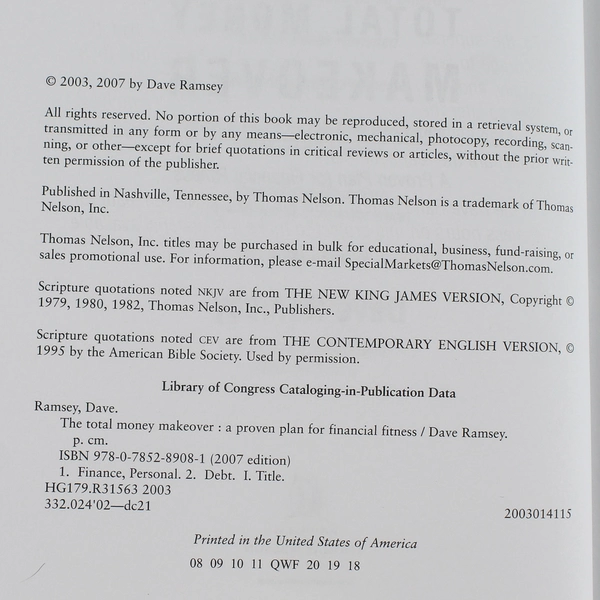 Total Money Makeover by Dave Ramsey 2007 Hardcover