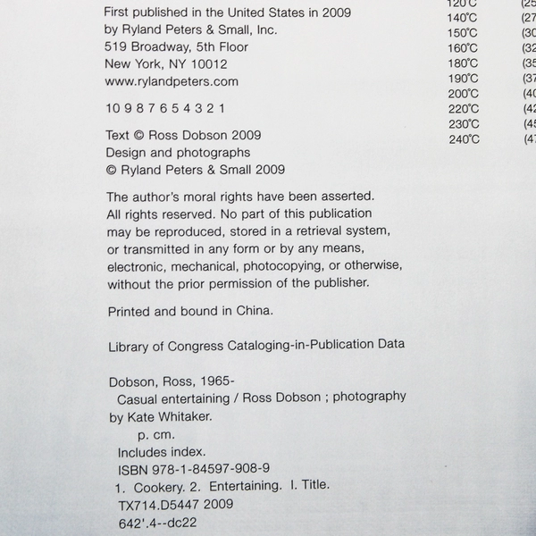 Casual Entertaining by Ross Dobson 2009 Hardcover