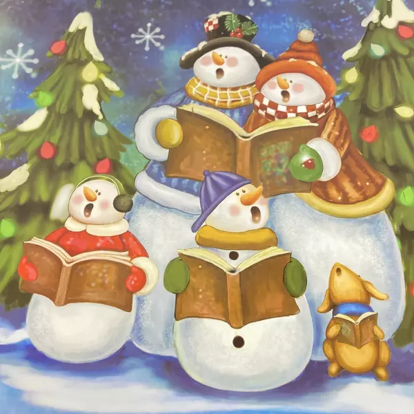 LTD Christmas Decorative Appliance Magnet Glow in the Dark Snowman Carolers