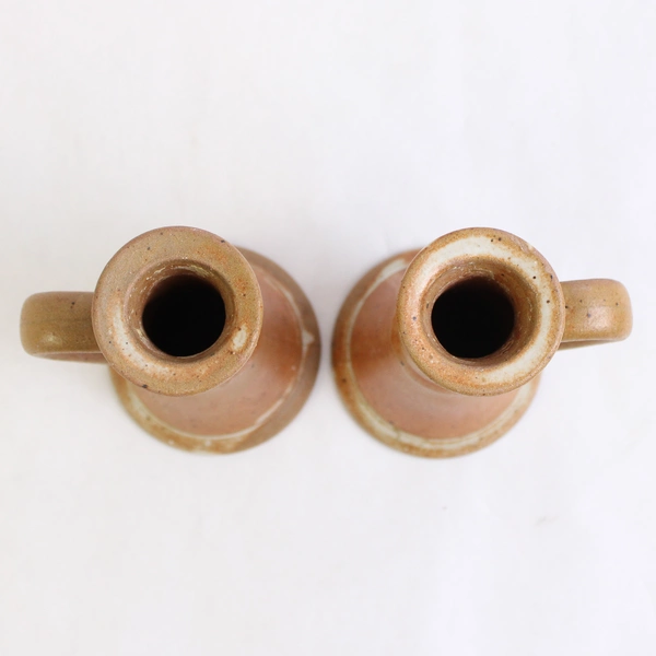 Pair of Vintage Sandstone Taper Candlesticks