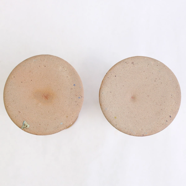 Pair of Vintage Sandstone Taper Candlesticks