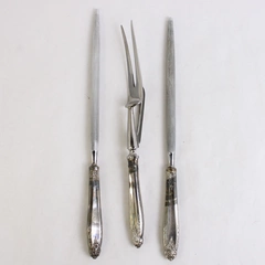 Vintage Silverplate Sharpener Rods and Carving Fork
