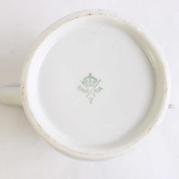 Vintage Bavaria Germany Gold-Painted White Ceramic Teapot