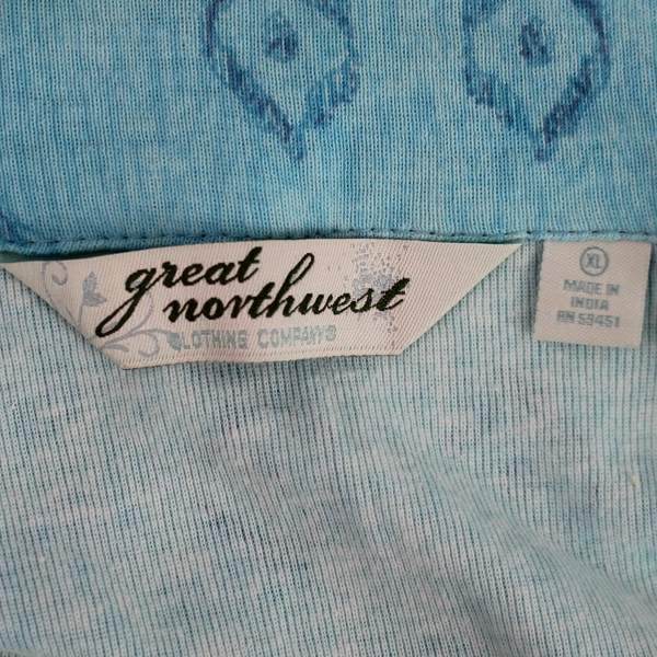 Great Northwest Women's XL Full-Zip Blue Sequin Jacket - Pre-Owned