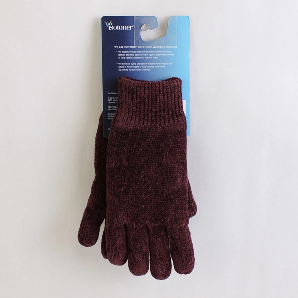 Isotoner Women's Stretch Fleece Gloves 1 Sz Women's Small Maroon Henna NWT