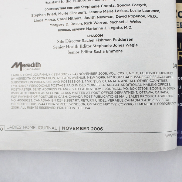 Ladies' Home Journal November 2006 Featuring Wynonna Judd