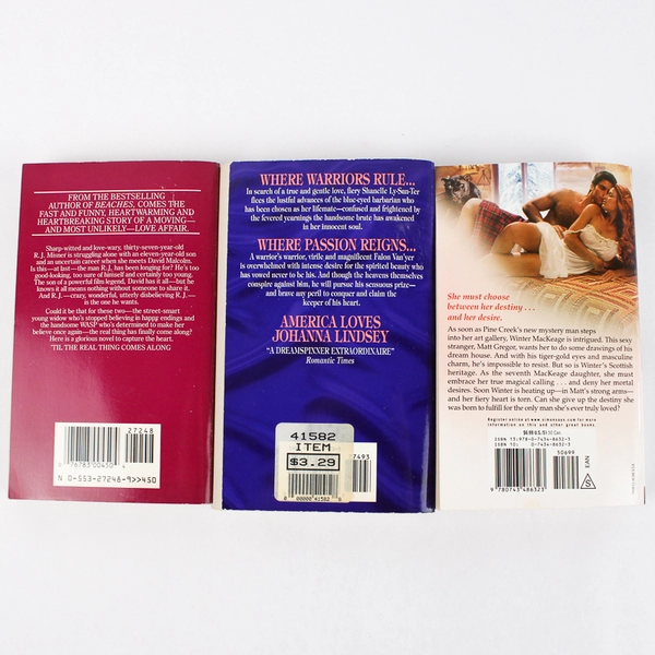 Lot Of 3 Adult Romance Books Paperback Johanna Lindsey Janet Chapman Iris Rainer