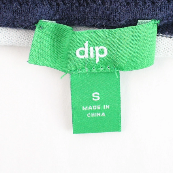 Dip White & Blue Striped Cropped Sweater Women's Size S - Pre-Owned