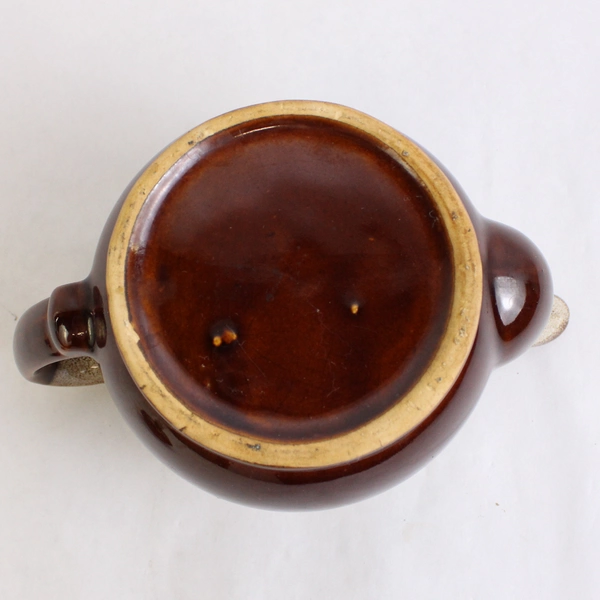 Vintage Brown and Beige Drip Glaze Teapot 6.25 Inch