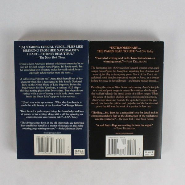 Lot of 2 Nevada Barr Books Track Of The Cat & A Superior Death (1993-94, PB)