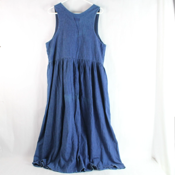 Carolart Designs Blue Cotton Dress Women's M Noah's Ark Print, Pre-owned