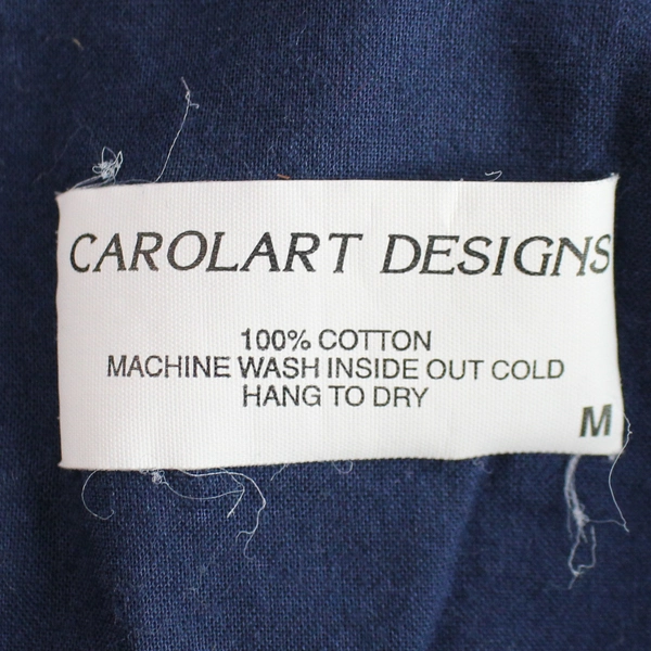 Carolart Designs Blue Cotton Dress Women's M Noah's Ark Print, Pre-owned