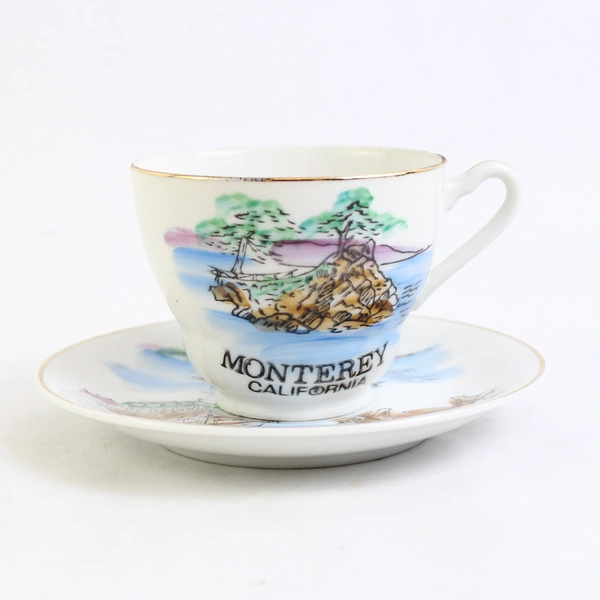2 PC Set Monterey California Souvenir Teacup and Saucer