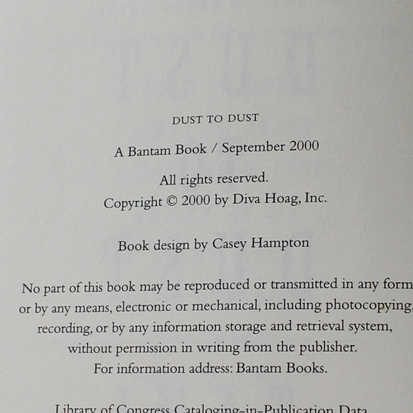Dust to Dust by Tami Hoag 2000 Hardcover