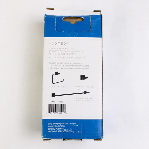 Liberty Hardware Maxted Toilet Paper Holder Metal MAX51-MB-R