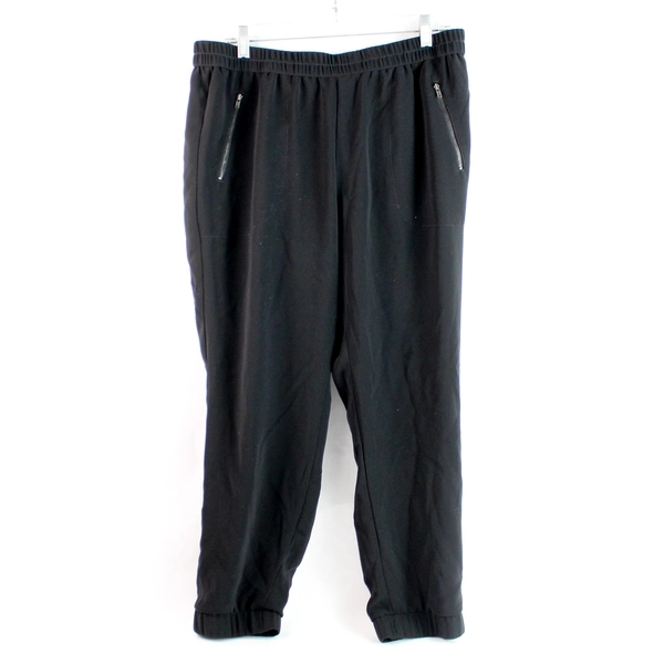 J. Crew Women's Size 14 Black Pull-On Tapered Leg Pants - Good Condition