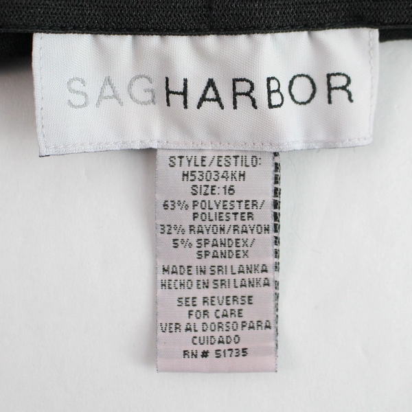 Sag Harbor Women's Size 16 Black Stretchy Dress Pants - Good Condition