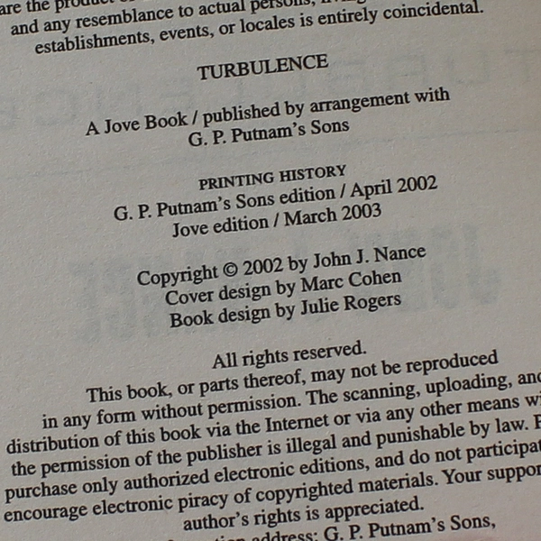 Turbulence by John J. Nance 2003 Paperback