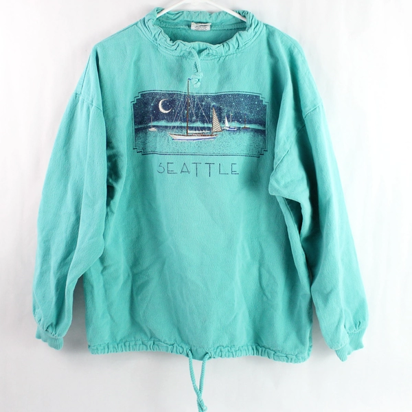 Vintage WEK Seattle Sweatshirt Blue-Green Adult Size 1 - Pre-Owned Snags
