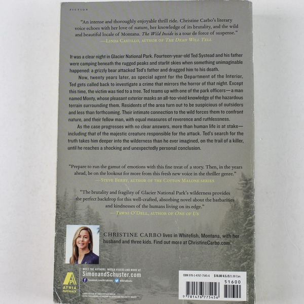 The Wild Inside A Novel of Suspense by Christine Carbo 2015 Paperback