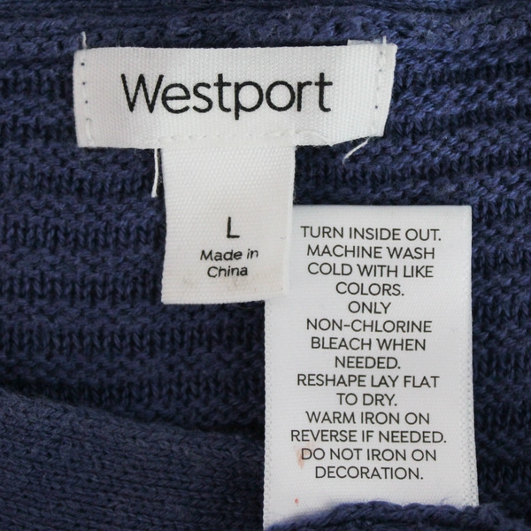 Westport Blue Cotton Blend Knit Sweater Women's L, Good Condition, Stylish!