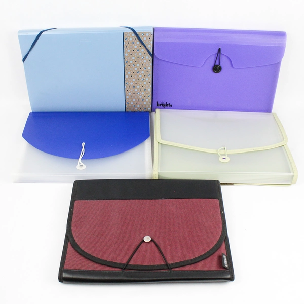 Lot of 5 Expanding File Folders School Office Supply