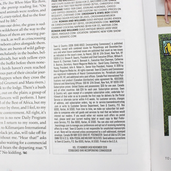 Town & Country Magazine November 2019 Featuring Laura Dern