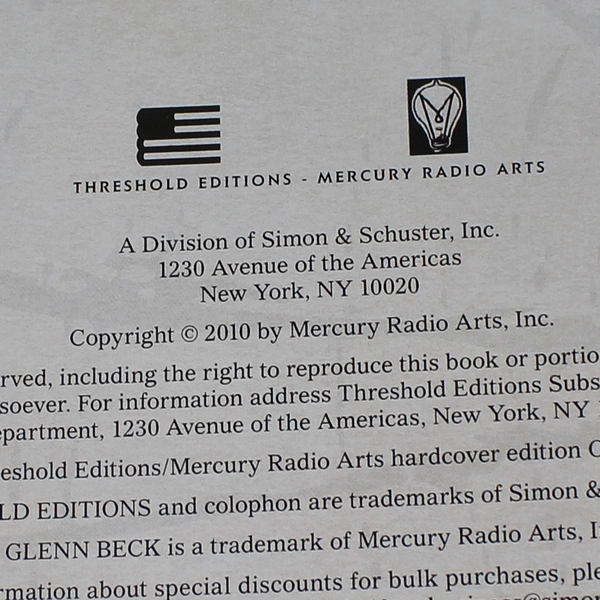 Broke: The Plan to Restore Our Trust Truth and Treasure Glenn Beck 2010 HC